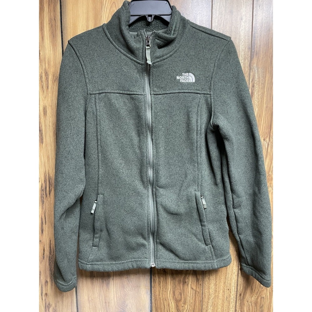 The North Face Women's Jacket Fleece Sweatshirt Full Zip‎ Hiking Med Army Green